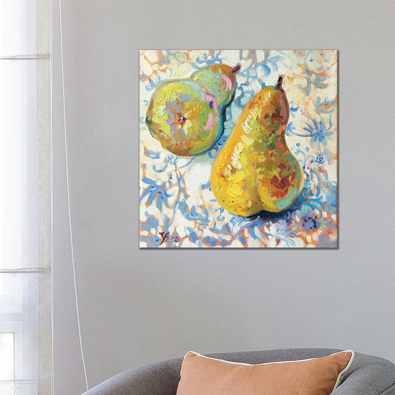 Two Pears by Katharina Valeeva - Wrapped Canvas Painting, 66.04 cm H x 66.04 cm W x 1.91 cm D