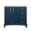 Meuble-lavabo de salle de bain moderne 35,6 po avec surface peinte, meuble-lavabo autoportant de style Mid-Century avec rangement-1480623961