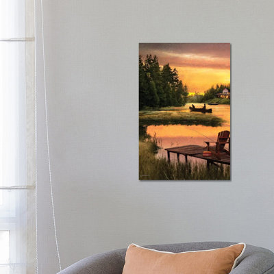 Lakside Reflection - Wrapped Canvas Painting