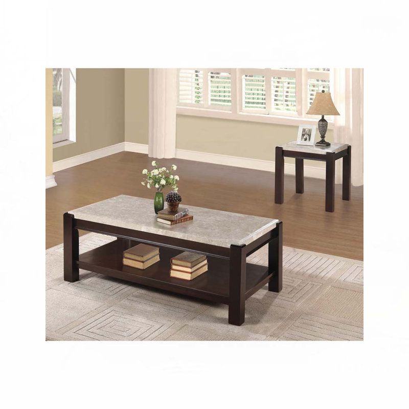 Marble Top Coffee Table With 4 Legs
