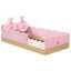 Upholstered Bed With Pillows And Bags On Sides-1033513955