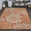 Tapis intérieur / extérieur à motif floral texturé orange / crème Zinnia-2098090152