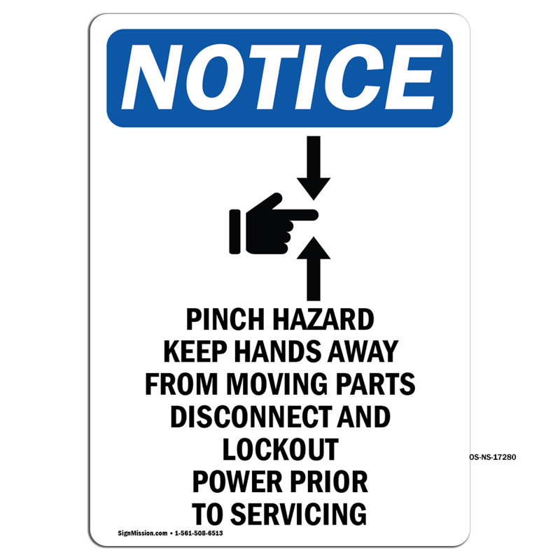 Pinch Hazard Keep avec symbole