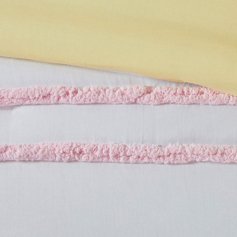 Ensemble d'édredon en coton pour enfants Gracie Mills Tanwen, Housse de couette pour lit simple, Rayure rose