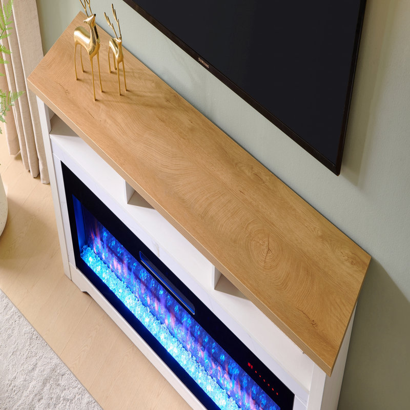 Foyer électrique 60 po, meuble télé pour téléviseur de 70 po ou moins, avec 50 po Smart, 32" H x 60" W x 13.75" D