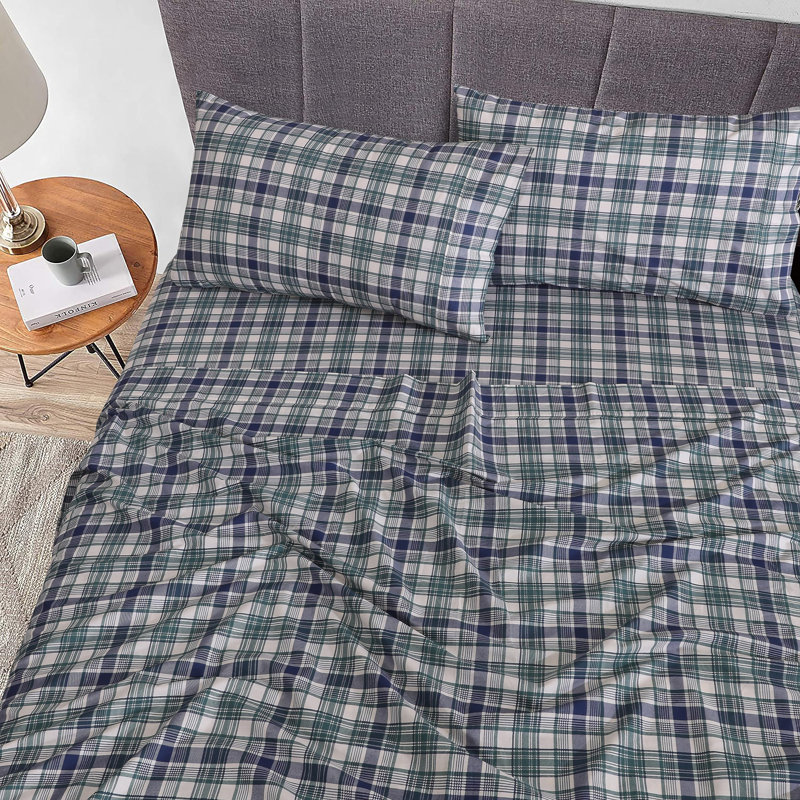 100% Cotton Sheets Sets Soft Crispy Percale Cooling Sheets 16 Inch Deep Pocket Bed Sheets, Twin Sheet Set with 1 Pillowcase