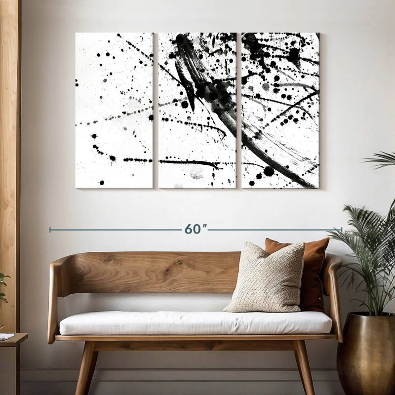 Avery Abstract Black And White, 32" H x 50" W