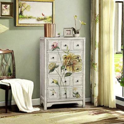 Classic vintage painted five-drawer accent chest by Ruthber Solutions