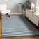 Tapis rayé bleu / blanc Ashwin