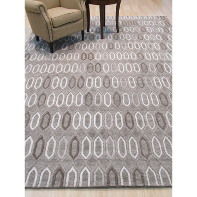 Durazo Gray Hand Knotted Area Rug