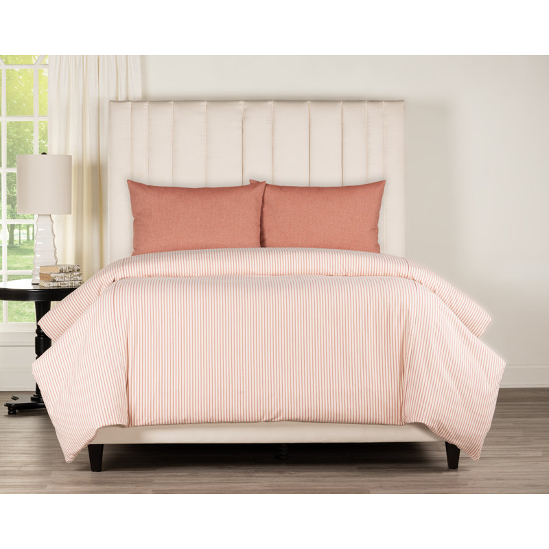 Ensemble de housse de couette Birch Lane, Housse de couette simple + 1 taie décorative stan, Rouge