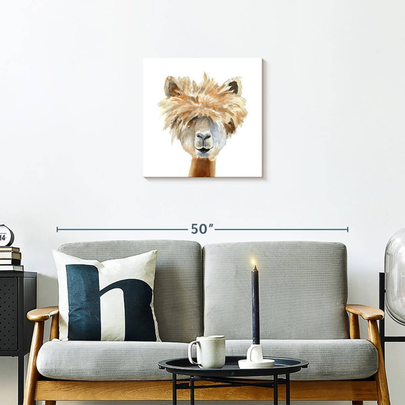 Brampt Llama With Bangs, 20" H x 20" W