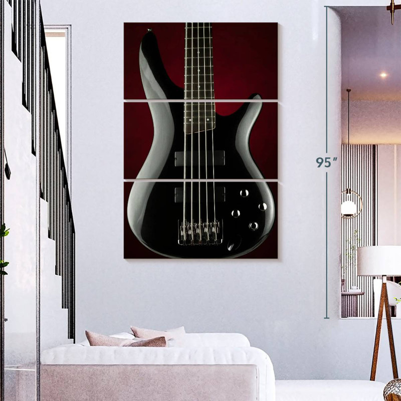 Abarca Black Electric Guitar, 74" H x 48" W