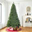 Arbre de Noël artificiel vert non éclairé avec base en métal-1721480315