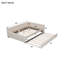 Full Size Upholstered Platform Bed With USB And Twin Size Trundle