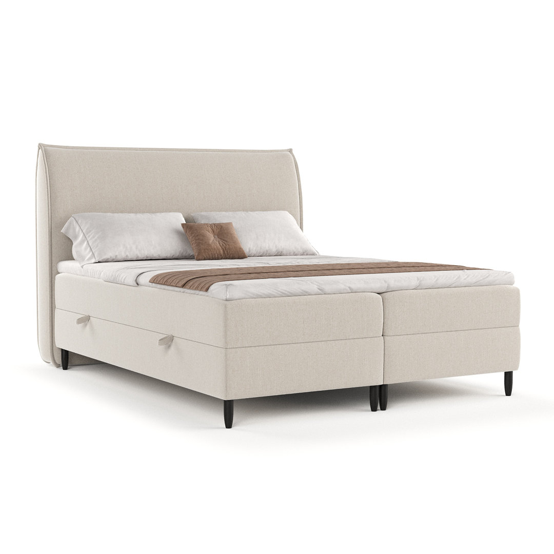 Premium Boxspringbett Melba mit Taschenmatratze und Visco-Topper