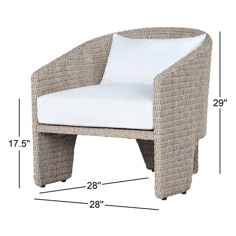 Fae Outdoor Dining Armchair, Vintage White/WHite