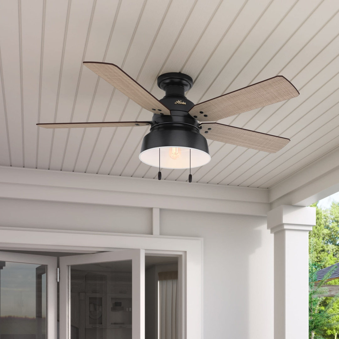 52" Mill Valley 5-Blade Outdoor Ceiling Fan with Light Kit Hunter Fan 