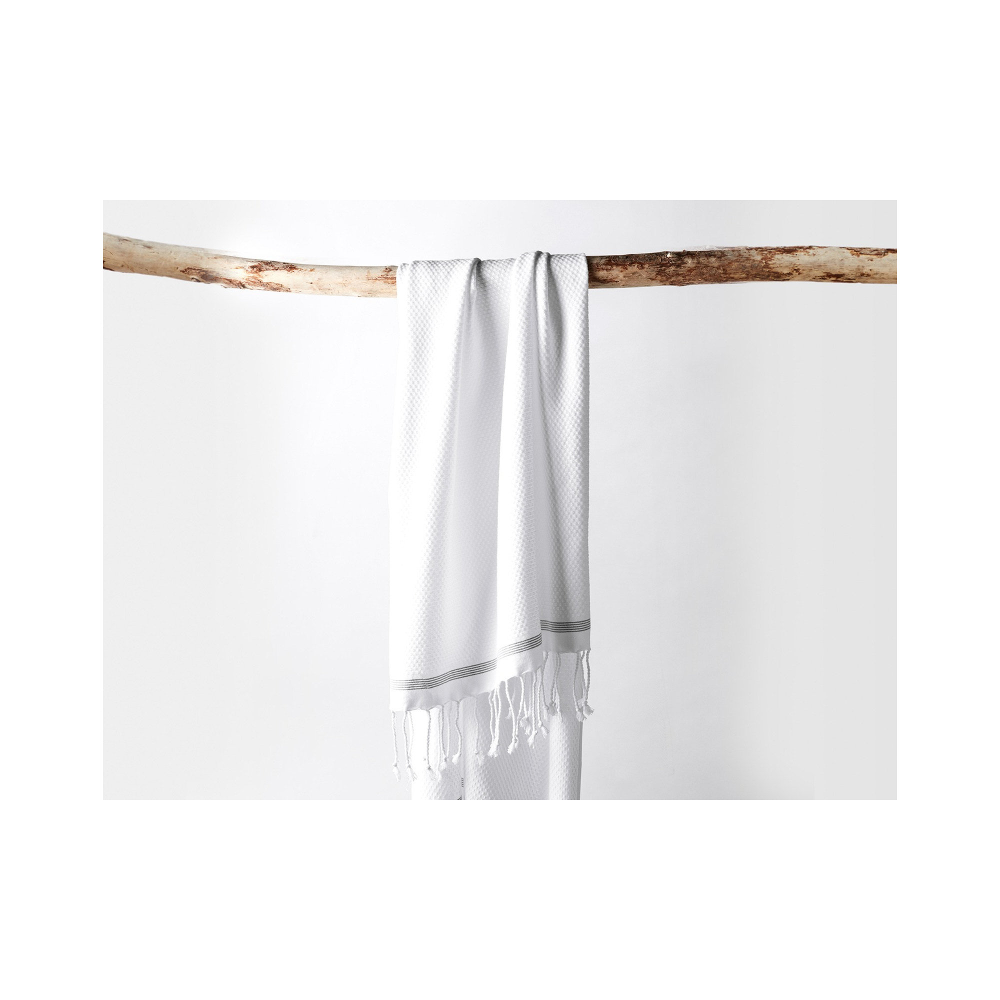 Mediterranean Organic Bath Towel, Alpine White/Slate, Bath Sheet