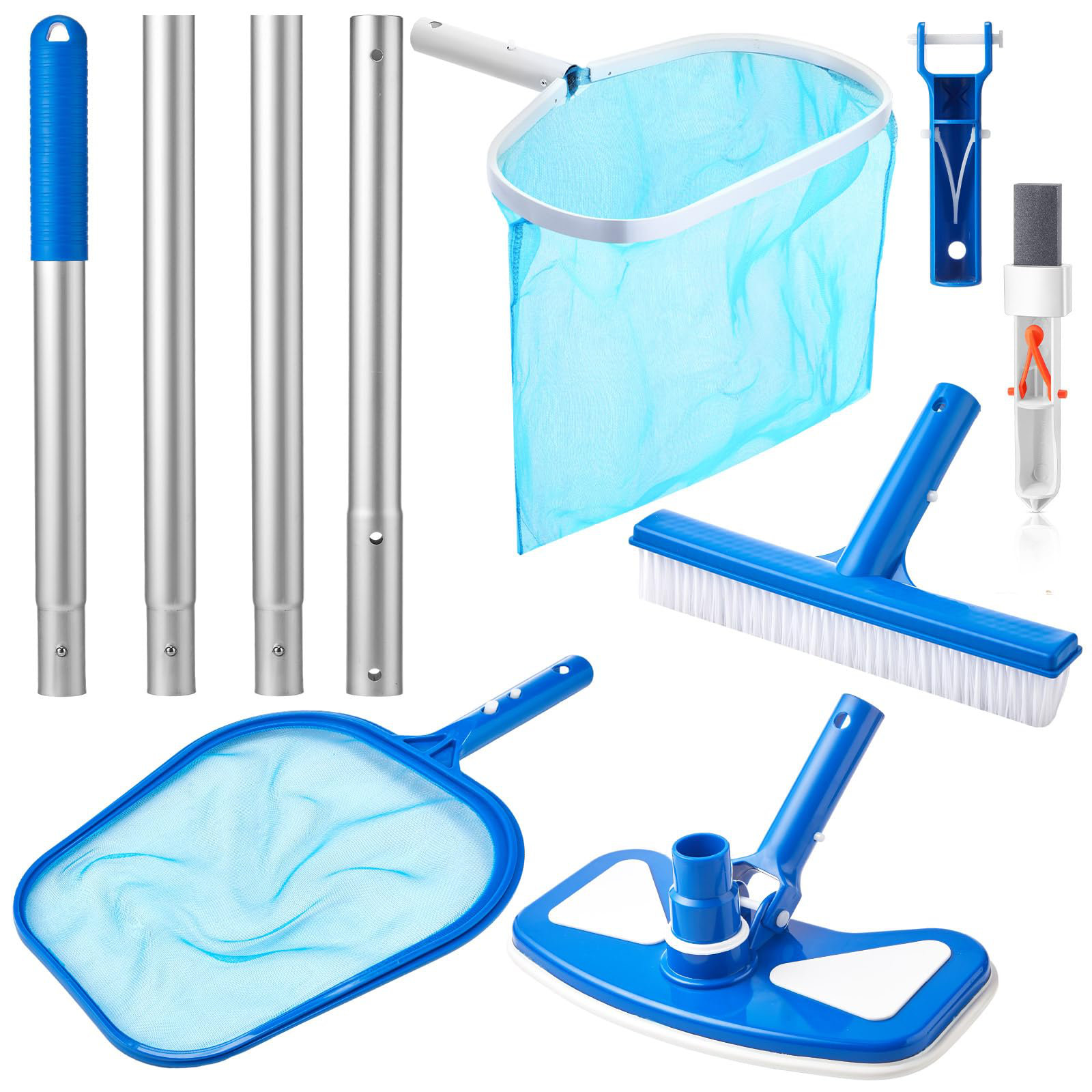 Zeki Shoggy 5 Pieces Swimming Pool Cleaning Kit 17.5'' Pool Brush Head ...