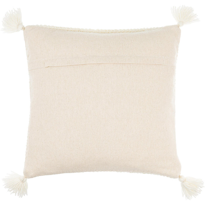 Makrome Wool Blend Reversible Pillow Cover, Gray, 20"H x 20"W