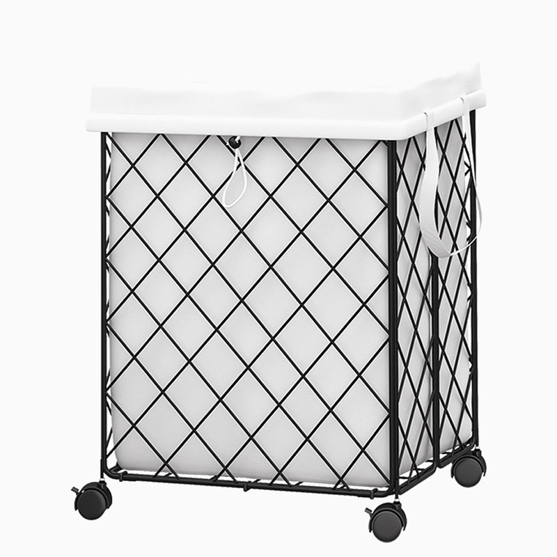 Laundry Basket With Wheels, Rolling Laundry Hamper, Detachable And Washable Lining, Metal Frame, Suitable For Bedrooms, Bathrooms, Laundry Rooms