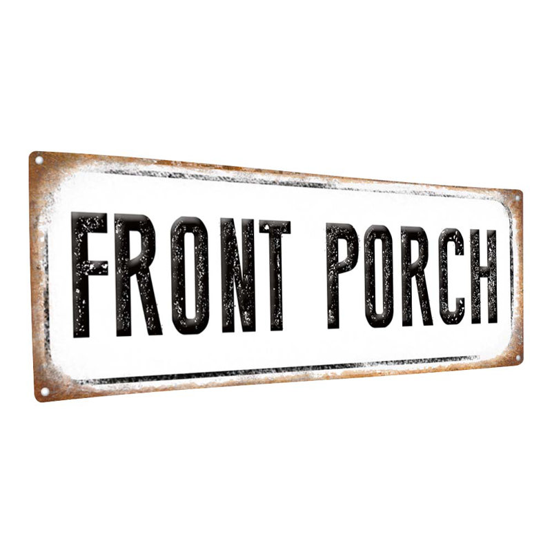 Panneau de porche vieilli, impression sur métal, H 4,25 po x l 11,5 po