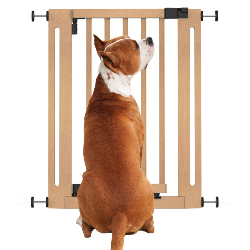 Wood Pressure Mounted Pet Gate, Natural, 63cm - 71cm