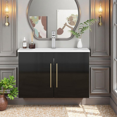 Armoire de salle de bain murale 30 po avec portes à fermeture douce et finition en métal ultrabrillant
