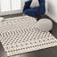 Tapis imitation cachemire à rayures géométriques-115294293