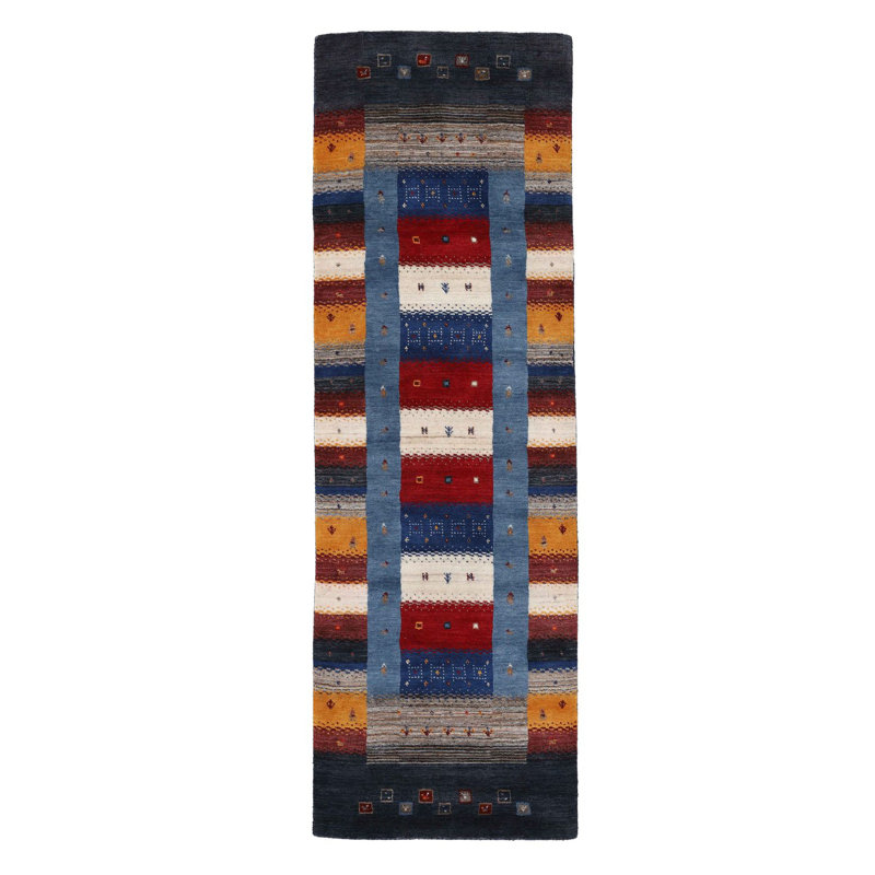 Gabbeh Don Handwoven Wool Multi Rug, Runner 80 x 300cm