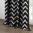 Black and White Pattern Linen Curtains,Room Darkening Herringbone Fabric Grommet Drapes,Set of 2-107080363