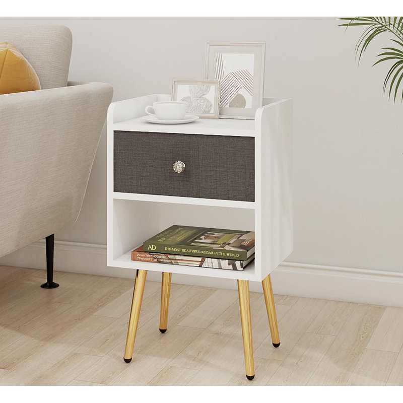 1 Drawer Bedside Tables With Storage || Metal Legs