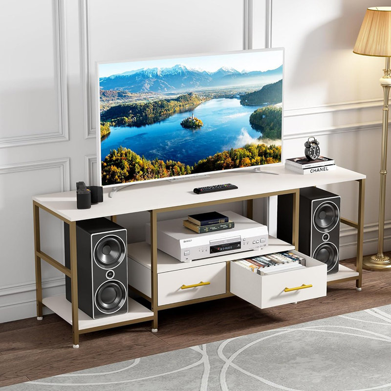 Meuble télé pour téléviseur 75 po, meuble télé pour salon avec 2 ...