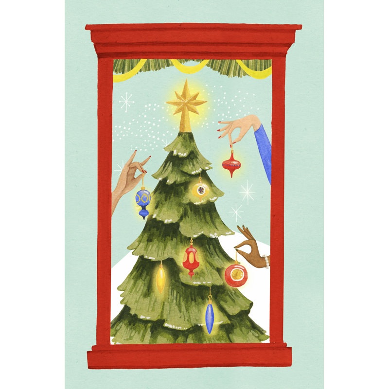 Retro Jingle Ball I by Grace Popp - Wrapped Canvas Painting, 91cm H x 61cm W