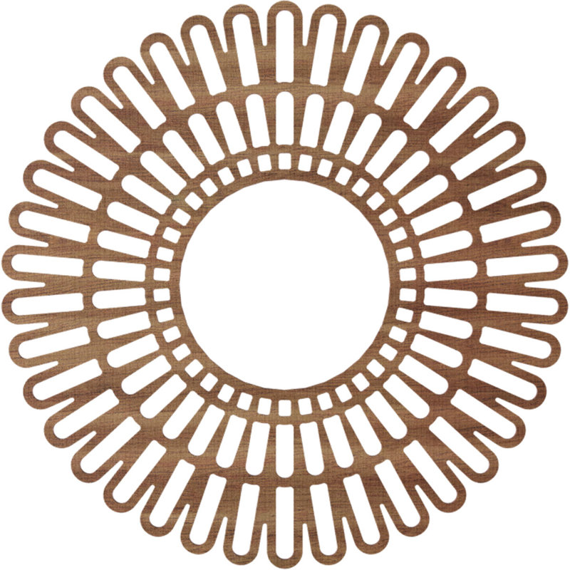 Médaillon de plafond en bois Cornellius, H 32 po x l 32 po x P 0,38 po, Noyer