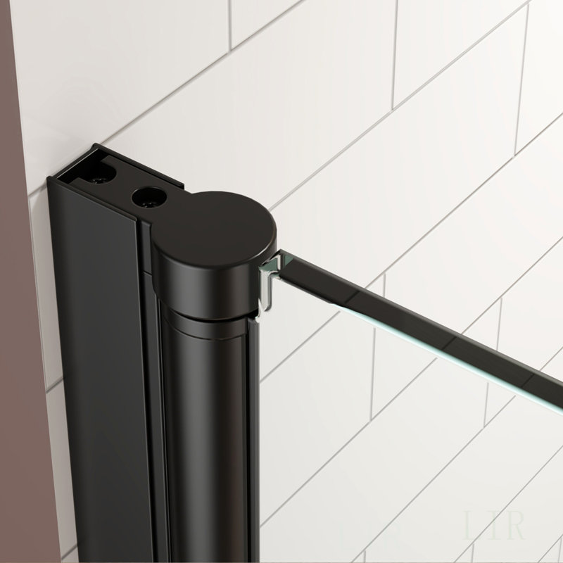Pivot Swing Single Glass Panel Shower Door, 34 In. W X 72 In. H, Adjustable 33.5-35 In., Frameless With Clear Tempered Glass, Shower Door