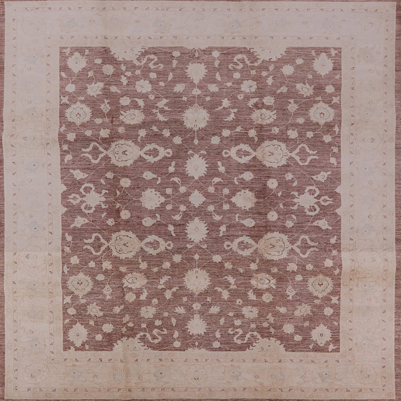 Tapis oriental rouge / gris Nase, Carré 4 pi