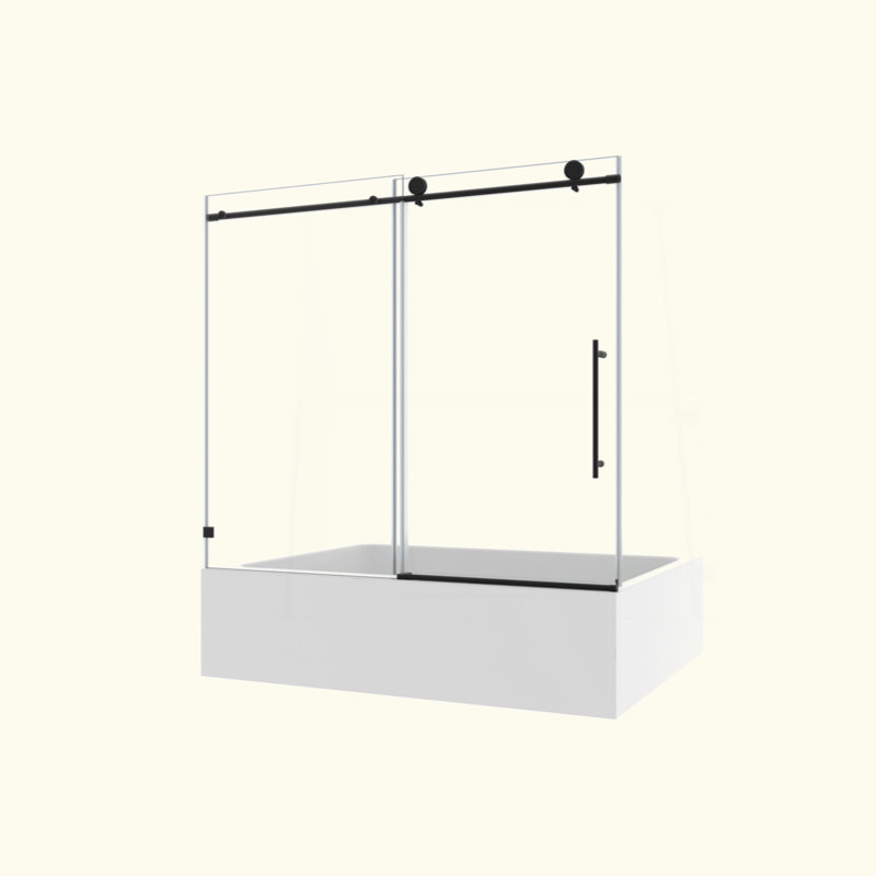 Frameless One Fixed And One Shifted Shower Door, 70MM 304 Stainless Steel Large Pulleys With Adjustable Soft Closing Function,With Nano Easy Cleaning And Stick Explosion-Proof Menbrance