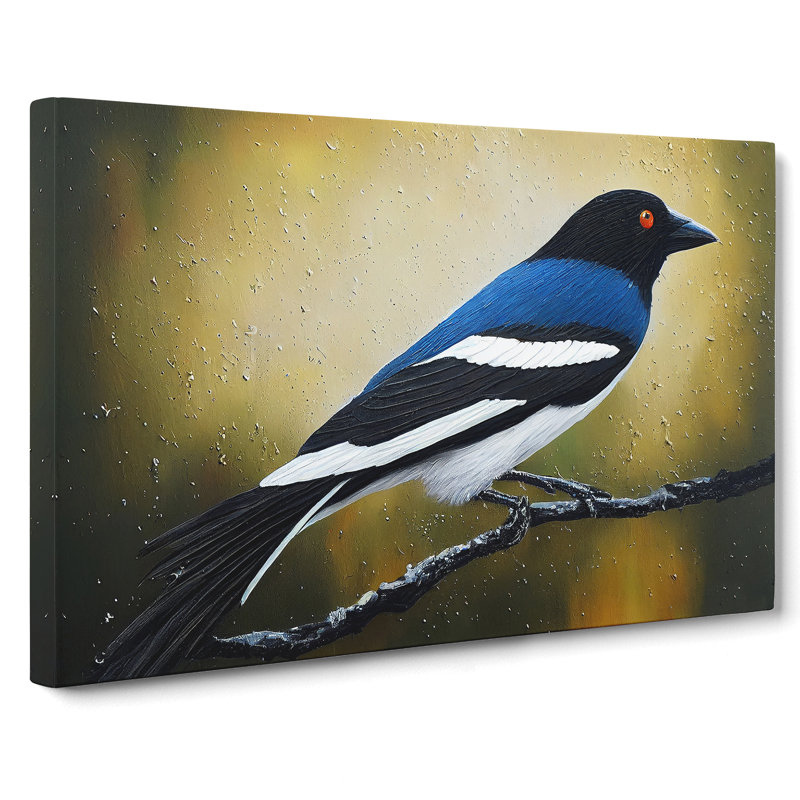 Phenomenal Magpie Bird - Wrapped Canvas, 50cm H x 76cm W x 3cm D