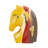 Ceramic Horse Head Sculpture with Abstract Multicolored Finish