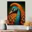 Magnifique paon bleu, art mural salon paon
