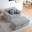 Fauteuil simple 47 po avec accoudoirs en velours côtelé avec rangement et repose-pieds USB-741132398