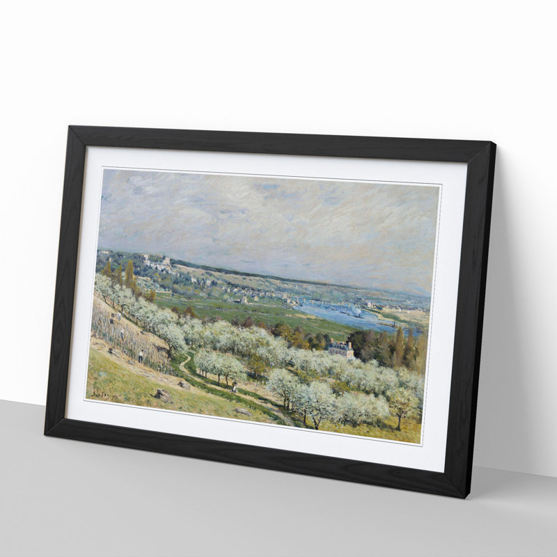 Terrace at Saint Germaine by Alfred Sisley - Picture Frame Painting, Black, 27cm H x 36cm W x 2cm D