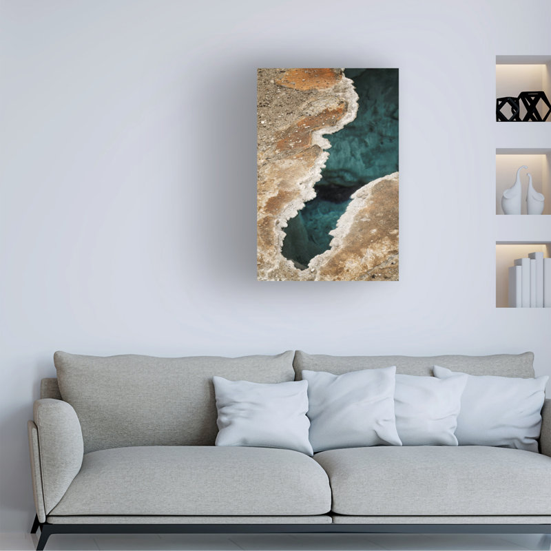 Paysage avec étoile bleue sur toile, H 19 po x l 12 po x P 2 po