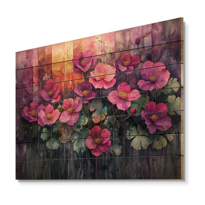 Lavender Echeveria Burro S Tail Succulent Forest - Succulent Wood Print - On Natural Pine Wood