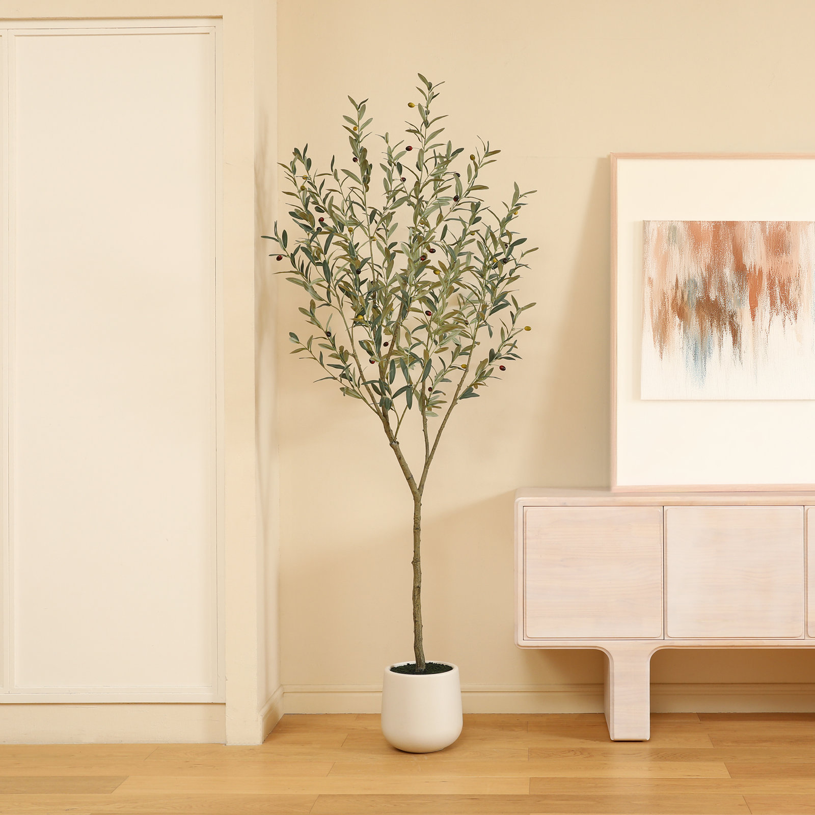 Adcock Olive Tree in Pot, 84" H x 28" W x 28" D
