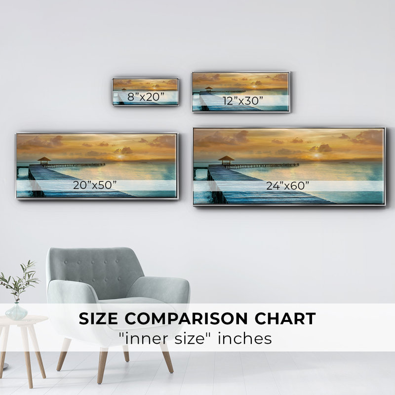 Island Time- Framed Canvas, 24" H x 60" W