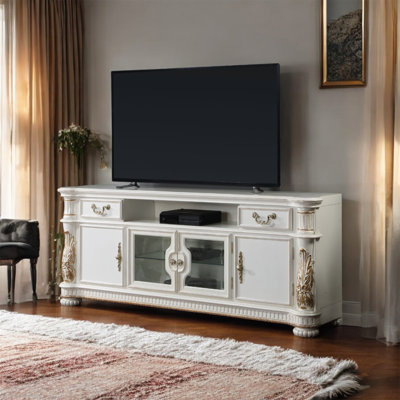 Vendome 2-Drawer TV Stand in Antique Pearl