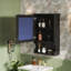 Armoire de rangement murale avec miroir, design moderne, 6 tablettes, finition blanche, peu encombrante et durable-1236597452